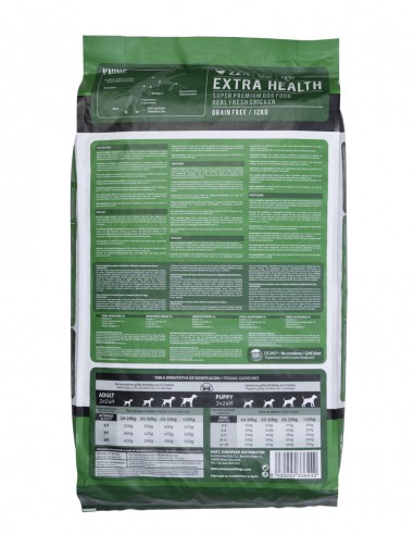 SACO KNINE EXTRA HEALTH- 12 kgs. PARTE TRASERA